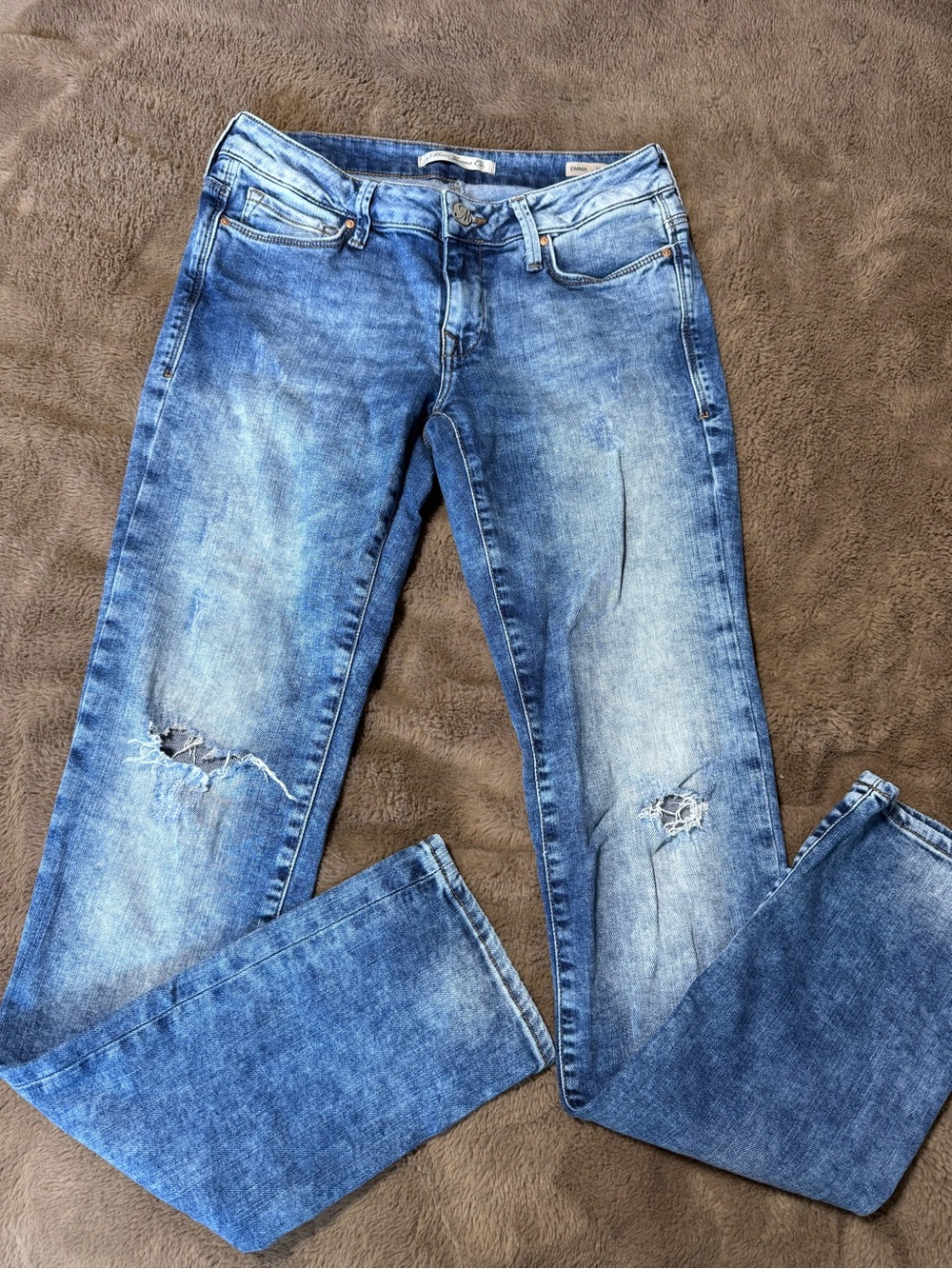 Mavi Women's Light Blue Skinny Distressed Jeans